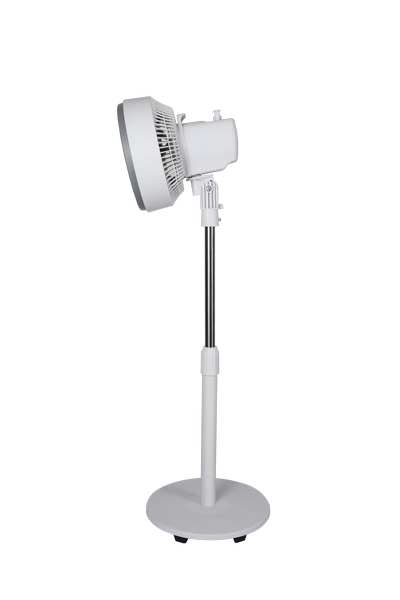 10-inch electric pedestal cooling circulator fan side view with round base