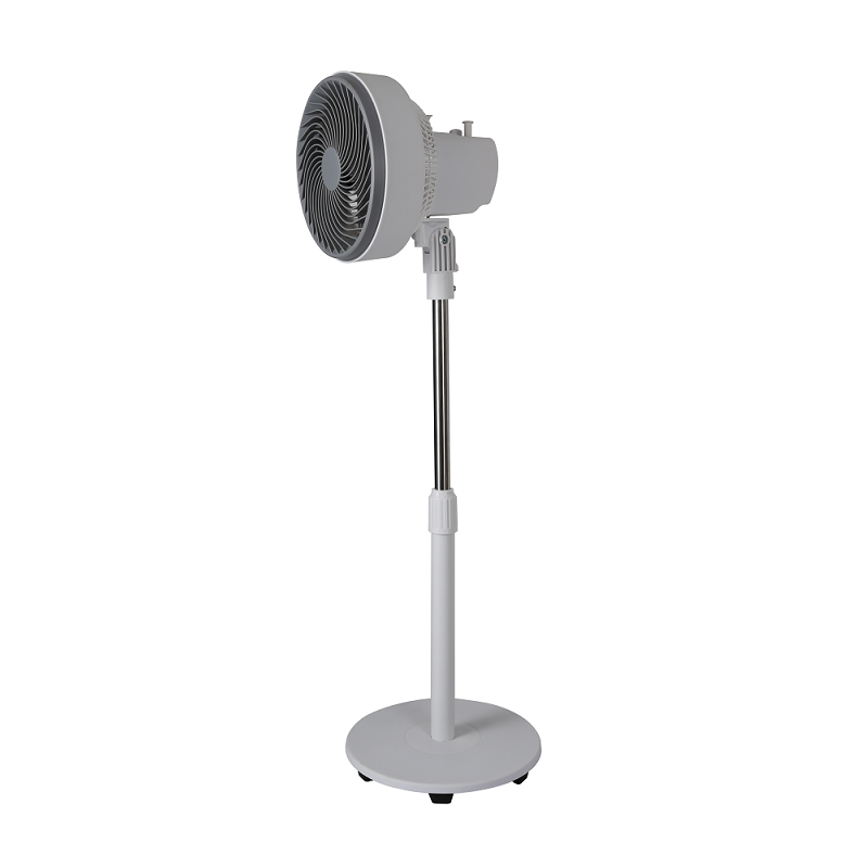 10-inch electric pedestal cooling circulator fan side view with round base