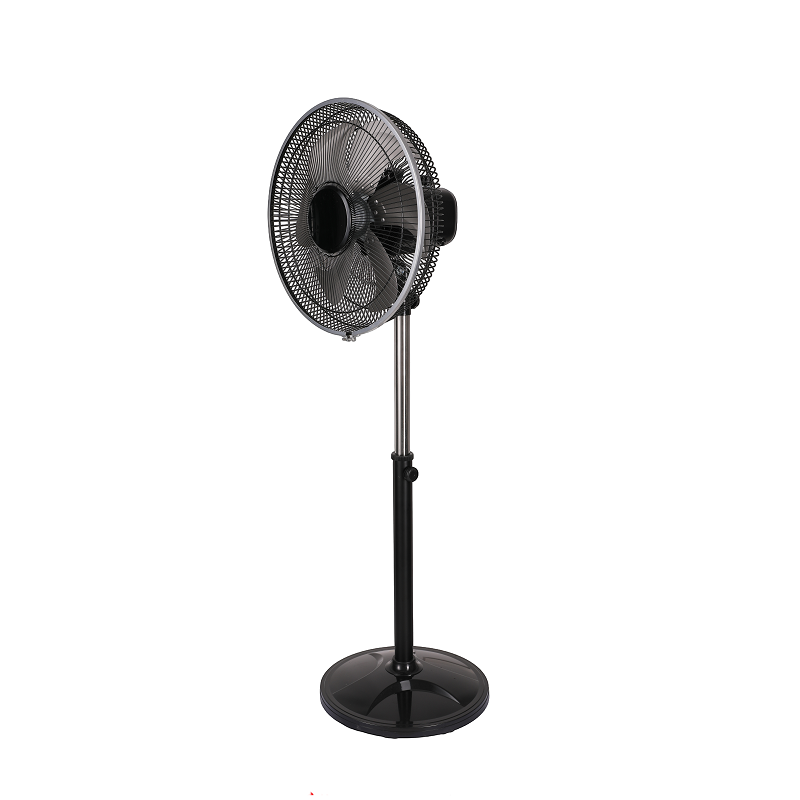14-inch commercial pedestal fan front side view on transparent background