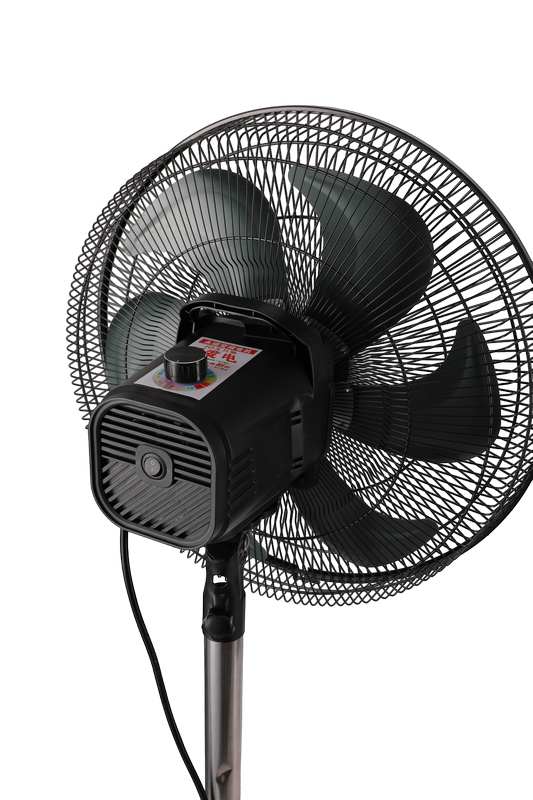 SEEMAX 16-inch commercial stand fan rear view showing power cord and blade assembly