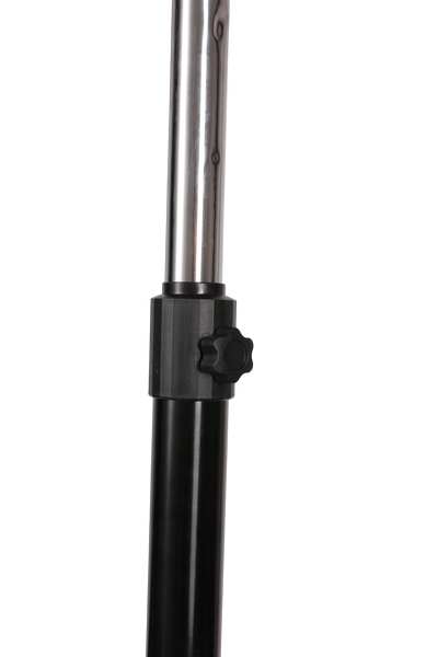 Height-adjustable telescopic metal pole locking knob on 12-inch pedestal fan