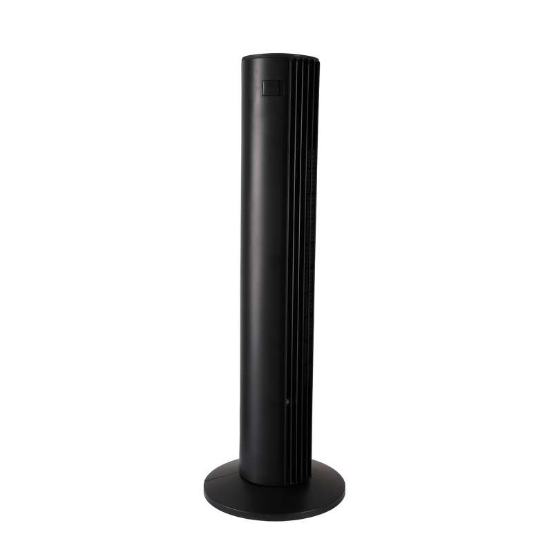 SEEMAX quiet oscillating tower fan in black housing front view