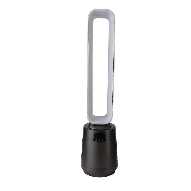SEEMAX X5 bladeless fan air purifier side perspective view in gunmetal grey